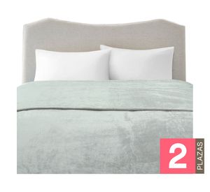 Frazada Flannel gris 2 plazas