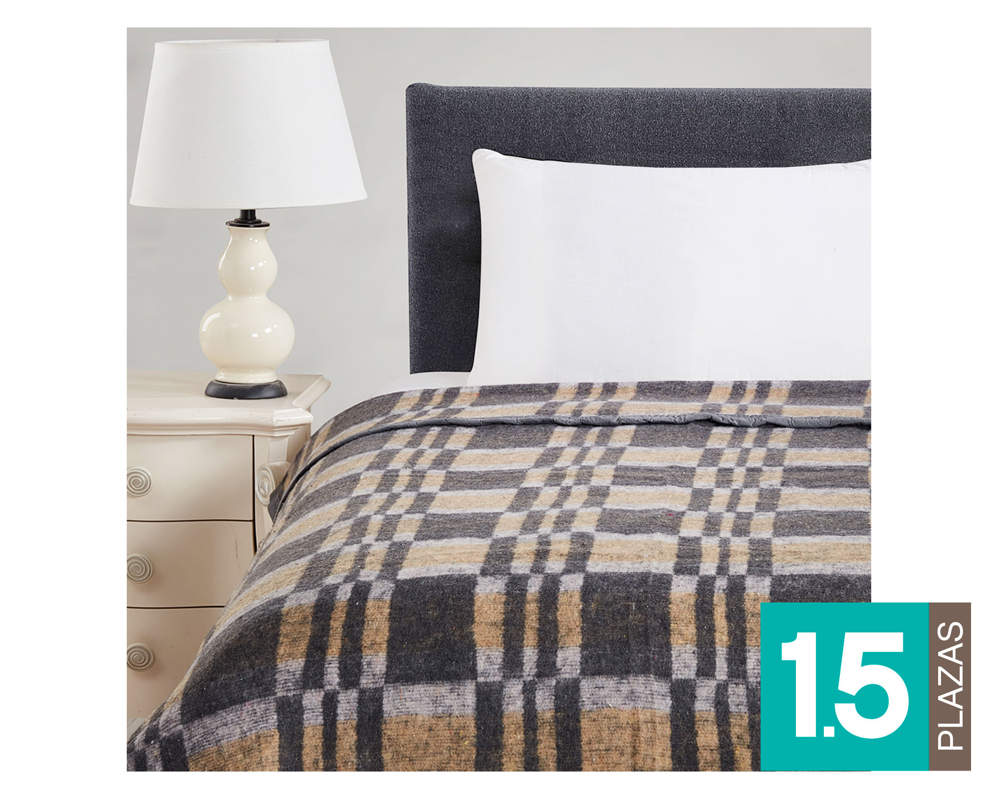 Idetex Frazada Térmica gris 1.5 plazas