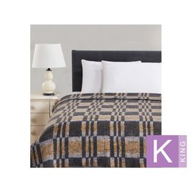 Frazada Flannel térmica gris king