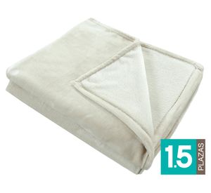 Frazada Flannel beige 1.5 plazas
