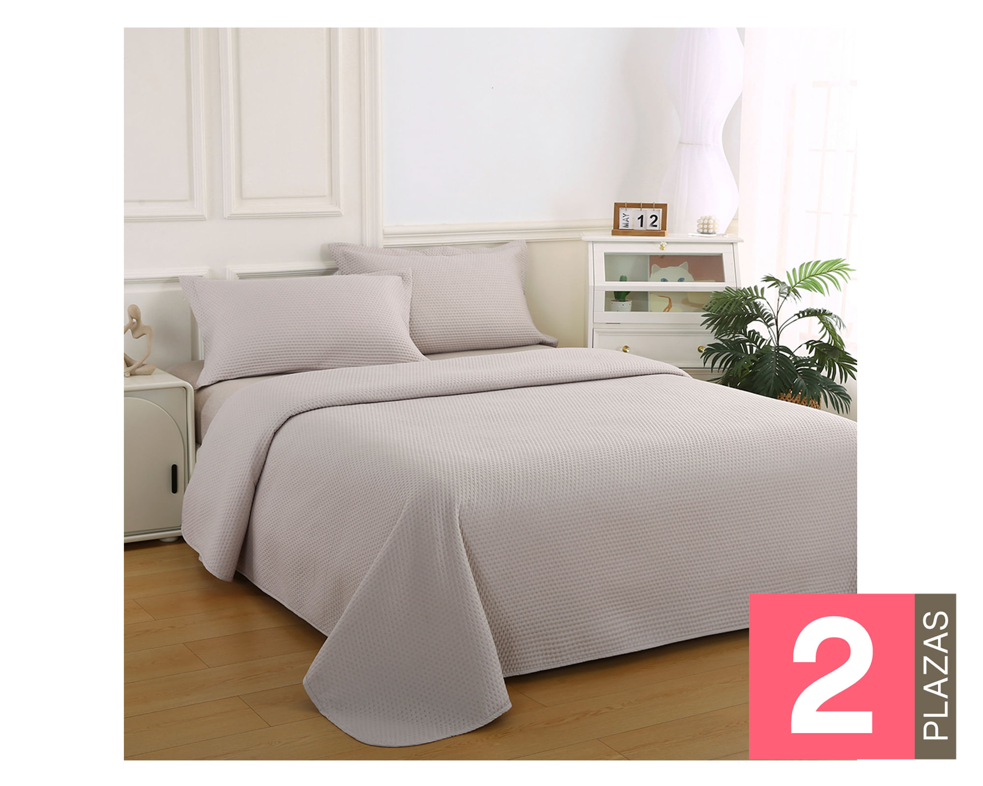 Illusions Quilt Atenas beige 2 plazas