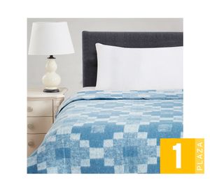 Frazada Jacquard celeste 1 Plaza