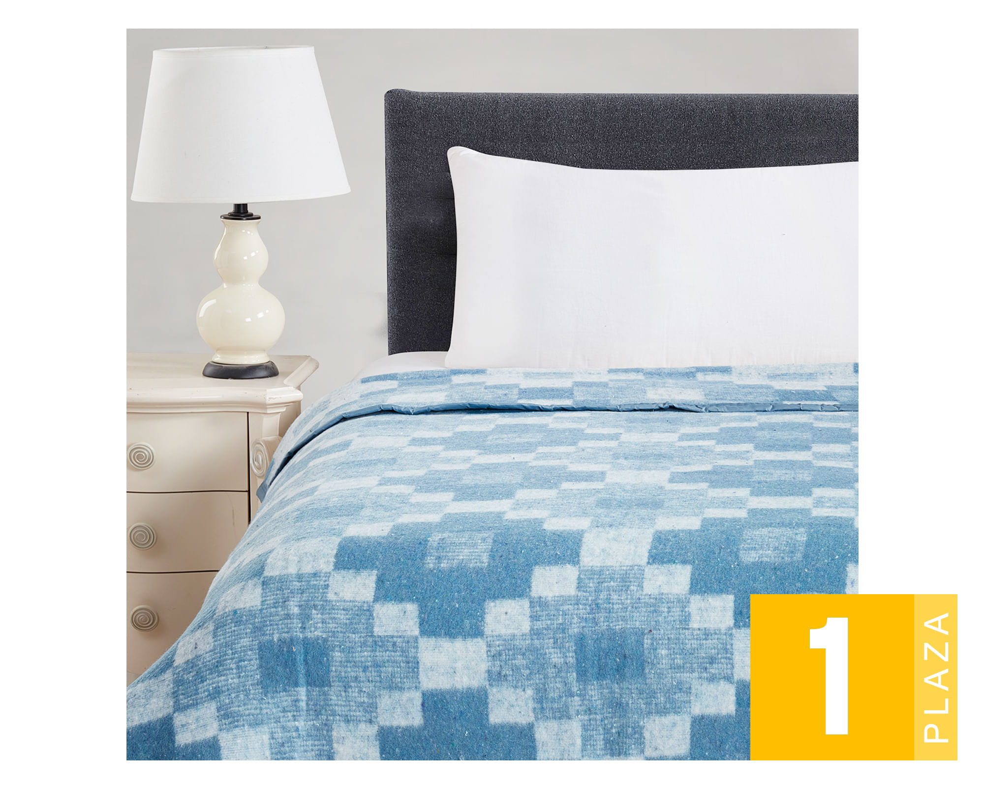 Idetex Frazada Jacquard celeste 1 Plaza