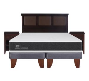 Cama europea king Ortopedic + set New Torino chocolate Cic
