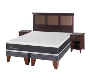 Cama europea king Ortopedic + set New Torino chocolate Cic