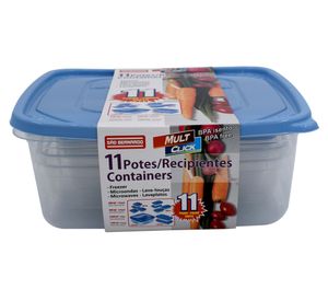 Contenedor plástico cuadrado 11 unidades