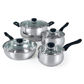 Batería Cocina Rametto Acero inoxidable Plateado 8 Piezas 6.5 Litros