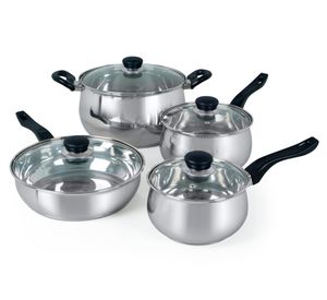 Batería Cocina Rametto Acero inoxidable Plateado 8 Piezas 6.5 Litros
