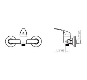 Monomando ducha Ornella cromo Stretto
