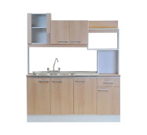 Kit cocina 7 puertas 1 cajón lavaplatos y grifería Aconcagua Mobikit