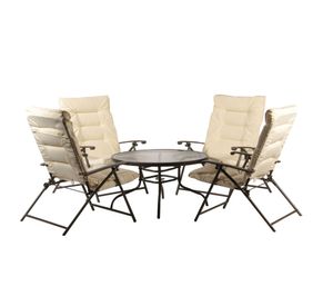 Set terraza 4 personas Múnich beige Outzen