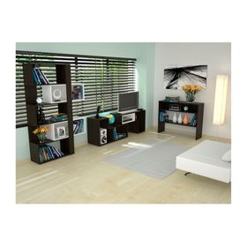 Rack extensible TV 40'' + biblioteca cubo + arrimo Beijing wengue TuHome