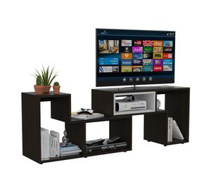 Rack extensible TV 40'' + biblioteca cubo + arrimo Beijing wengue TuHome