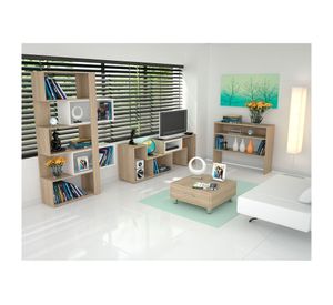 Rack TV 40'' + mesa centro + biblioteca + arrimo Beijing rovere TuHome