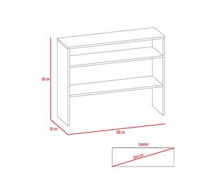 Rack TV 40'' + mesa centro + biblioteca + arrimo Beijing rovere TuHome
