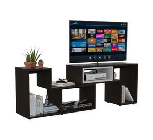 Rack extensible TV 40'' + biblioteca escalera + arrimo Beijing wengue TuHome