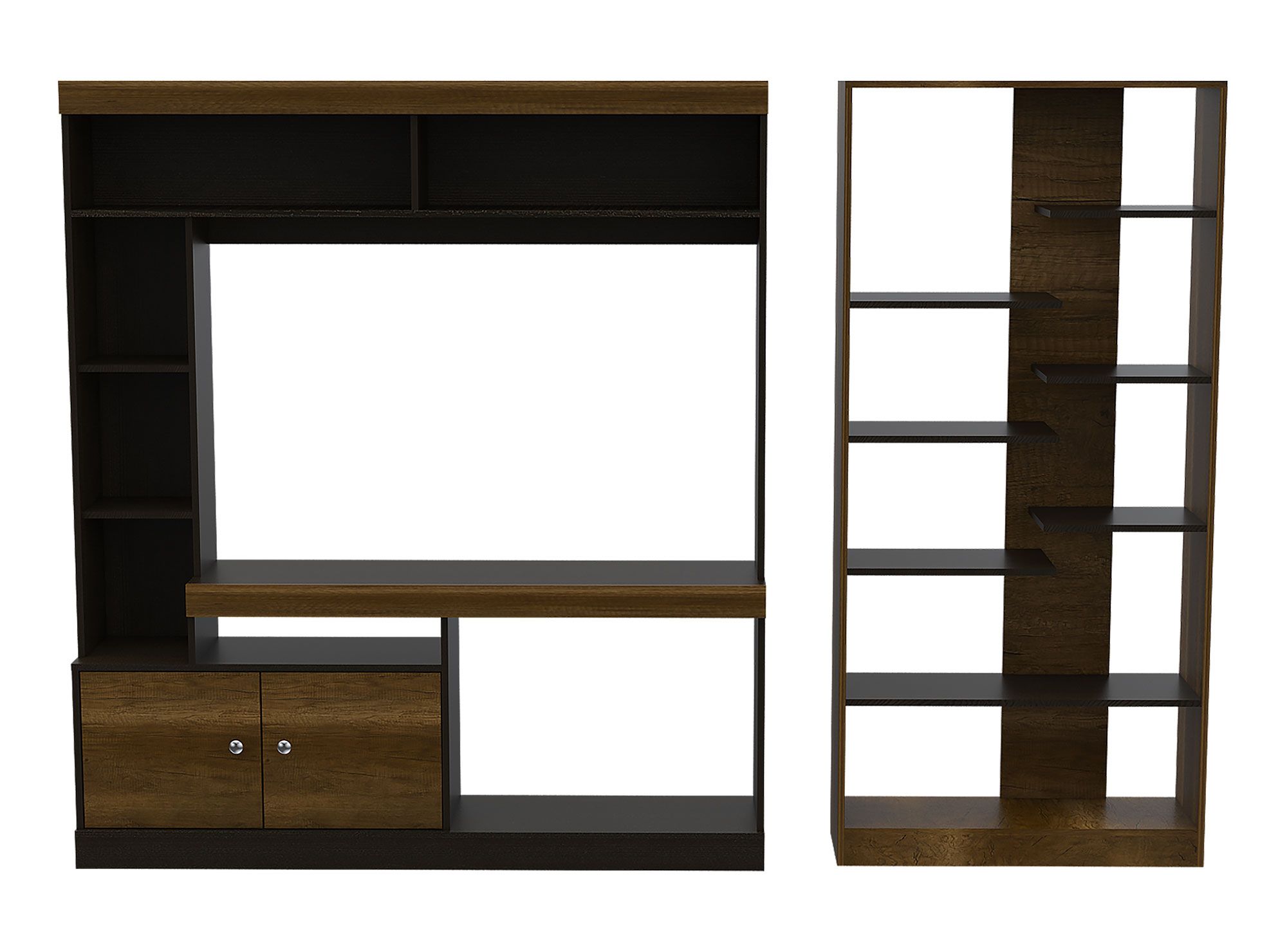 TuHome Estante TV 55" biblioteca caramelo wengue
