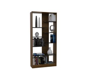 Mesa de centro + arrimo + biblioteca Classic caramelo/wengue TuHome