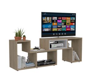 Rack extensible TV 40'' + biblioteca + arrimo Beijing rovere TuHome