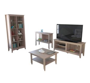 Rack TV 65'' + librero + arrimo + mesa de centro Esencial rovere TuHome