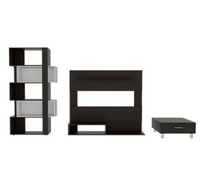 Panel TV 55'' + mesa centro + biblioteca cubo Beijing wengue TuHome