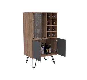 Rack TV 55'' + bar + mesa de centro Vassel miel/plomo TuHome