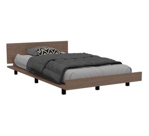 Cama 1,5 plazas + cómoda 5 cajones Kaia miel/blanco TuHome