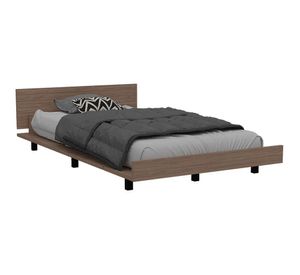 Cama 1,5 plazas + cómoda 3 cajones Kaia miel/blanco TuHome