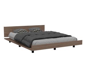 Cama 2 plazas + 2 veladores Kaia miel/blanco TuHome