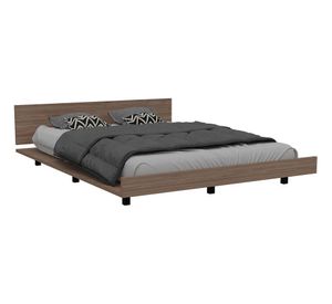 Cama 2 plazas + cómoda 5 cajones Kaia miel/blanco TuHome