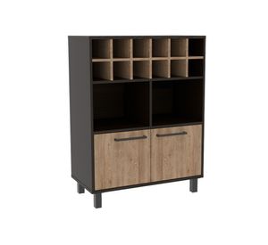 Rack TV 65'' + bar + buffet + mesa de centro Kaia wengue/miel TuHome