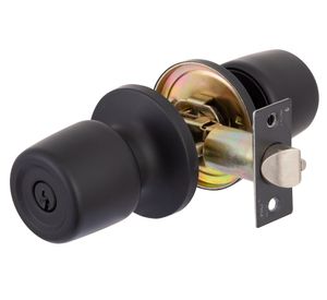 Cerradura tubular pomo acceso principal 8000 negro Poli