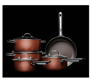 Batería 9 piezas Curry cobre Brinox.