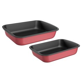 Asadera rojo 2 piezas Brinox.