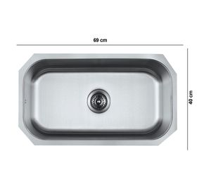 Lavaplatos Slim Undermount gris 20x69x40 cm