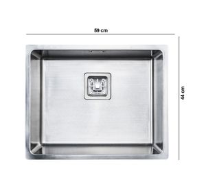 Lavaplatos empotrado 59x44 cm Small Square FDV