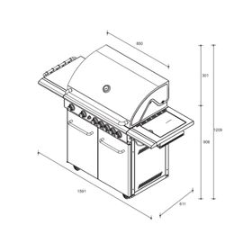 Parrilla a gas 7 quemadores Smart FDV