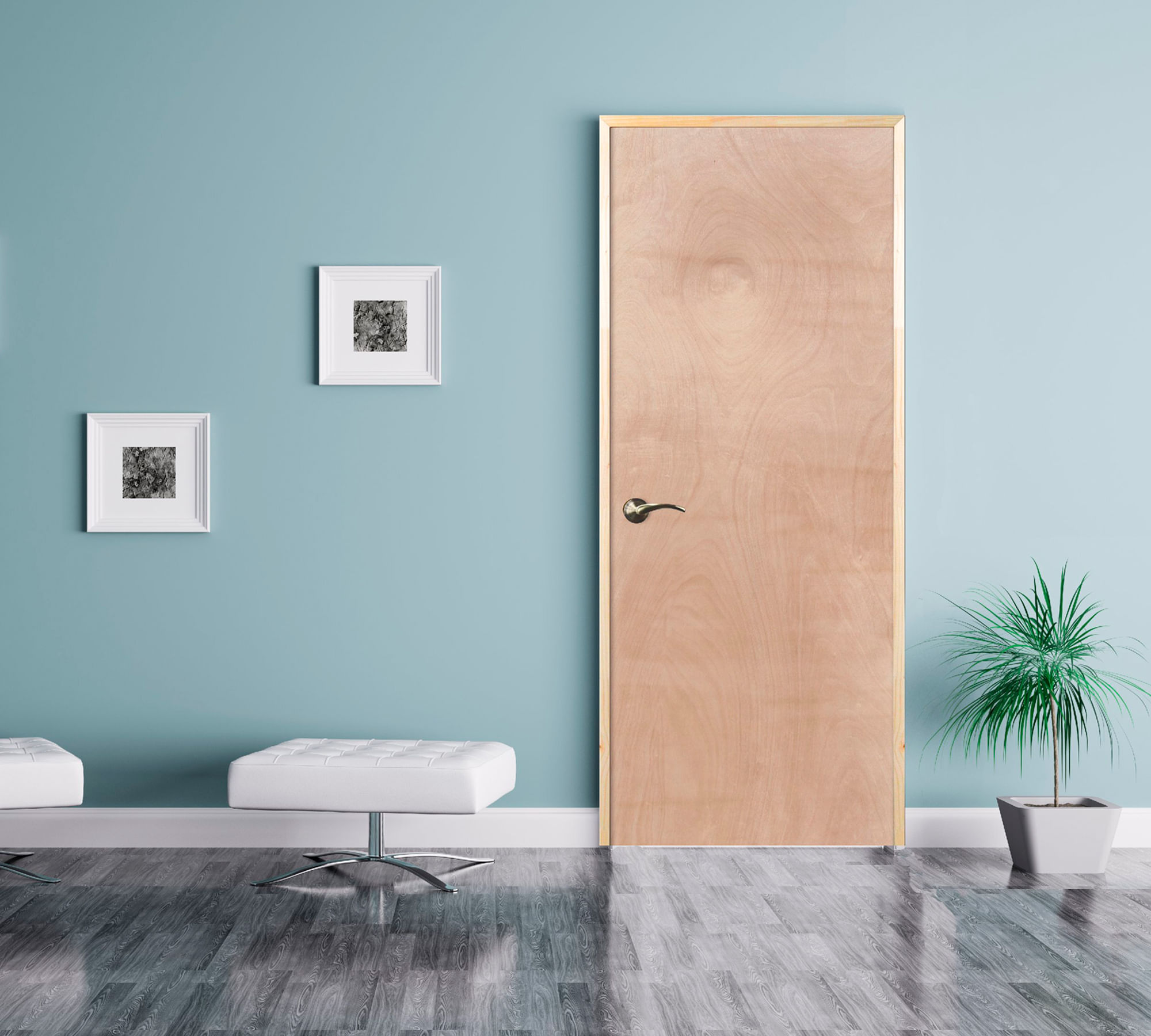 Kit Puerta interior 75x200 cm Terciado con perforación izquierda