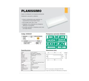Luz de emergencia Planissimo LED 6W Kolff