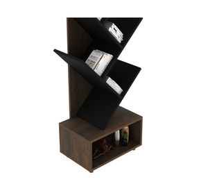 Estante librero Deco asimétrico rústico 8 espacios Tecnomobili
