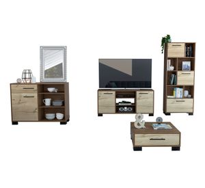 Rack TV 50'' + biblioteca + buffet + mesa de centro Marsella gales/duna TuHome