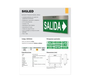 Luz de emergencia Sigled doble cara 7W Kolff