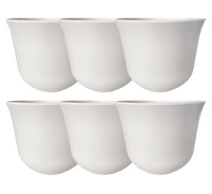 Set 6 maceteros Bio Curvo blanco 13x16.5x16.5 cm