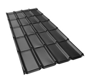 Teja metálica Chilena recta largo continuo 200 cm negro