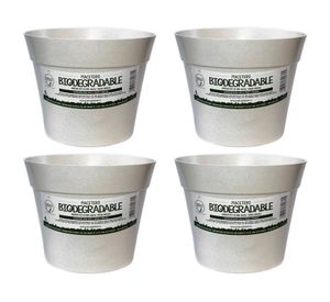 Macetero Bio Bamboo Clásica blanco 4 unidades