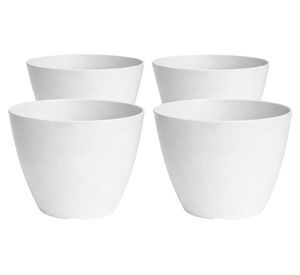 Macetero Bio Bamboo Actual blanco 4 unidades