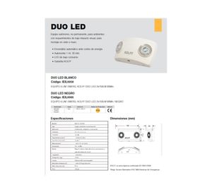 Luz de emergencia Duo LED 220V Kolff