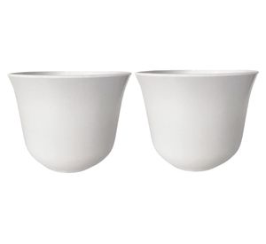 Set 2 maceteros Bio Curvo blanco 13x16.5x16.5 cm