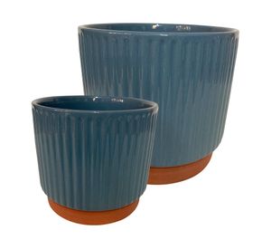 Set macetero enlozado azul S+L