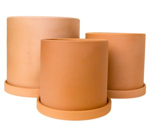 Macetero Cilindro terracota 3 piezas Decogreen